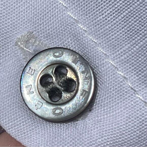 Gene Par Yukio Mishiba Asymmetric Button Down White Linen Shirt, Designer, L - Picture 8 of 8